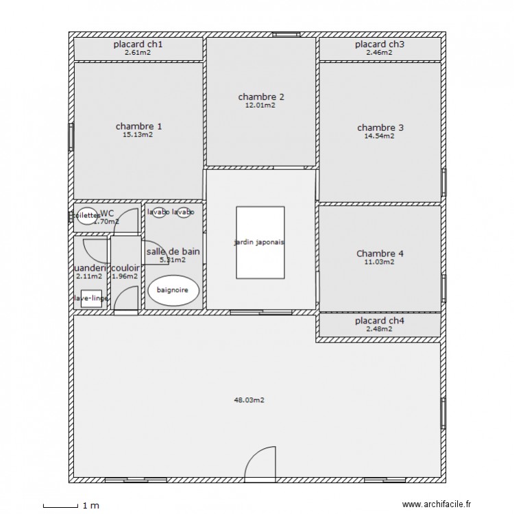 maison avec jardin japonais. Plan de 0 pièce et 0 m2