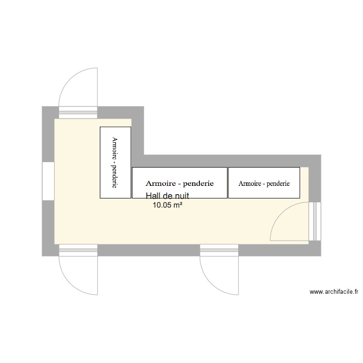 Hall de nuit. Plan de 0 pièce et 0 m2