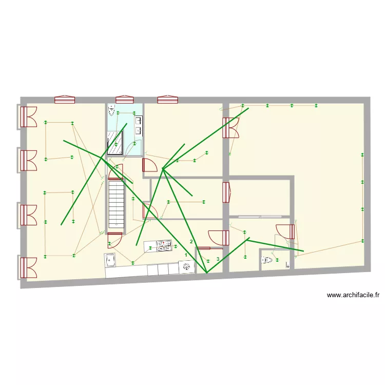 Appart niveau 1 &eacute;clairage. Plan de 