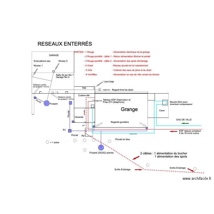 Réseau évacuation. Plan de 0 pièce et 0 m2
