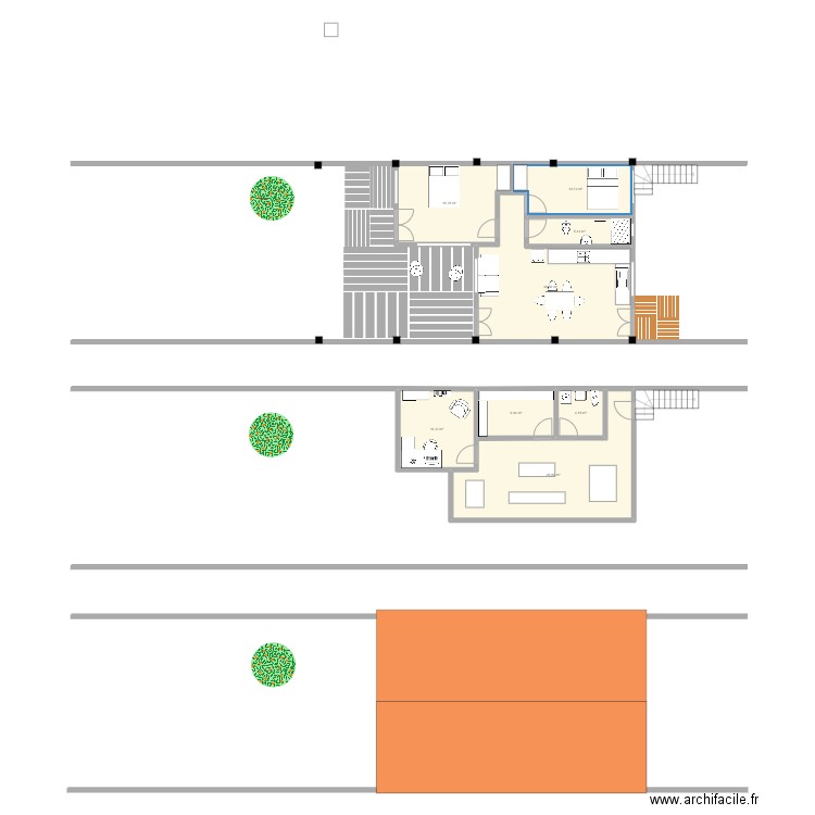 lamas2. Plan de 8 pièces et 114 m2