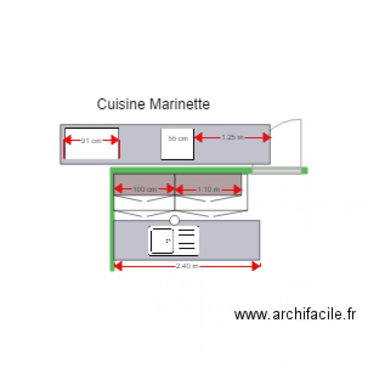 cuisine Marinette. Plan de 0 pièce et 0 m2