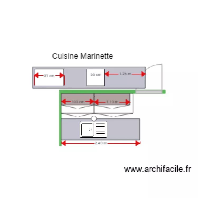 cuisine Marinette. Plan de cuisine Marinette. Plan de