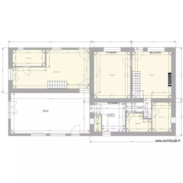 plan c&ocirc;t&eacute; nu 2 echelle 1 75. Plan de 