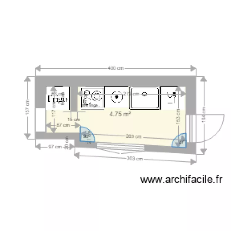 cuisine 1er &eacute;tage. Plan de 
