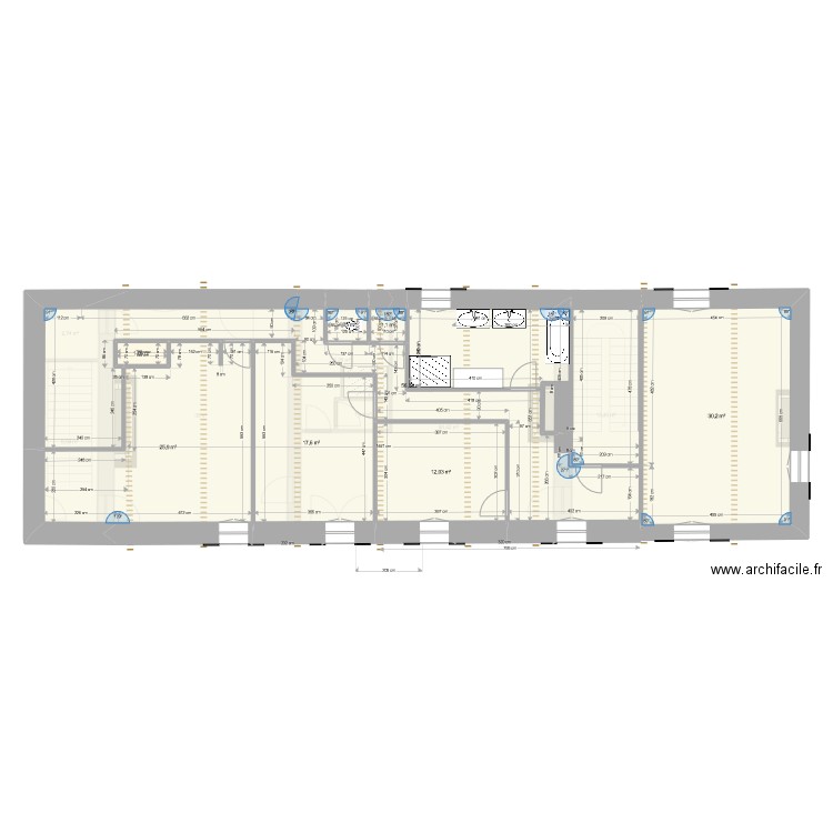 plan Siarrouy. Plan de 16 pièces et 285 m2