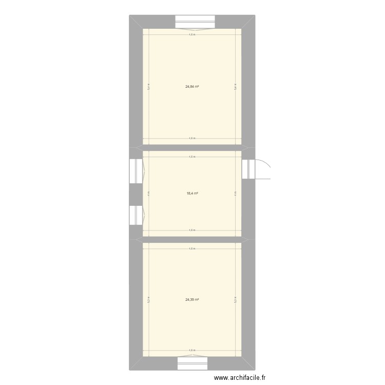 SCI les 4 chênes . Plan de 3 pièces et 68 m2