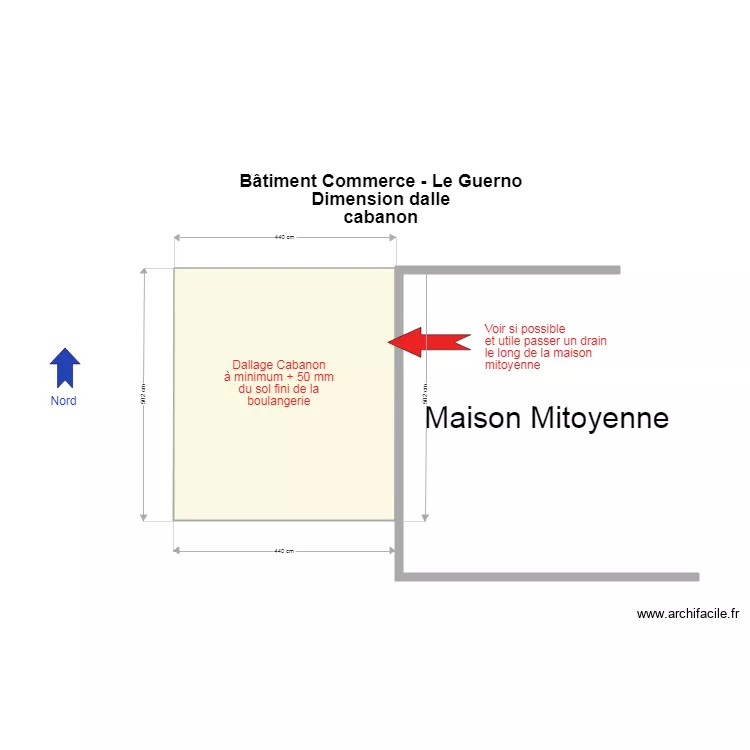 dalle cabanon. Plan de 
