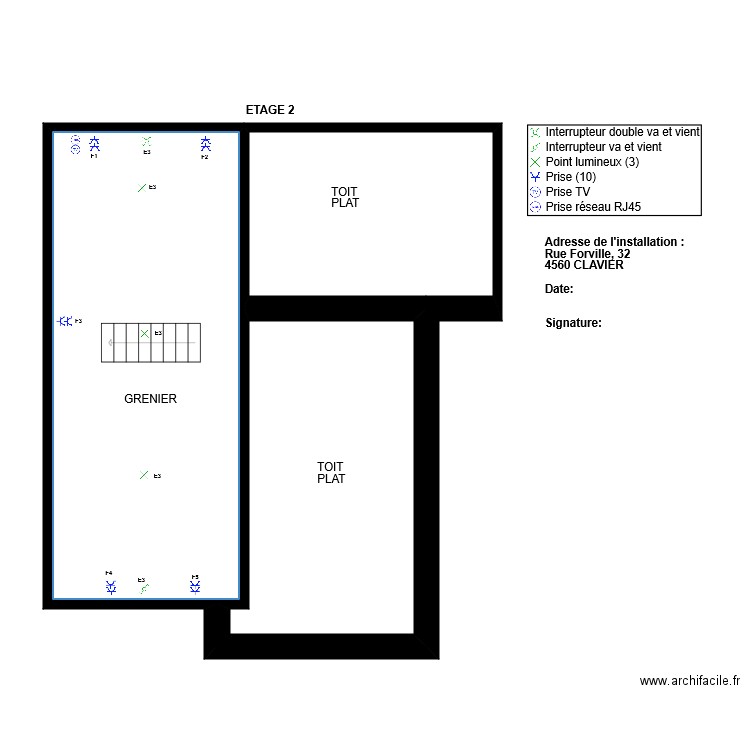 Leconte grenier. Plan de 0 pièce et 0 m2