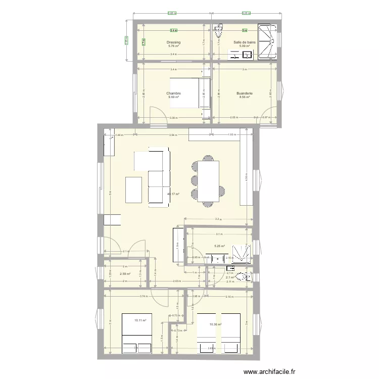 Maison Chera 2. Plan de 
