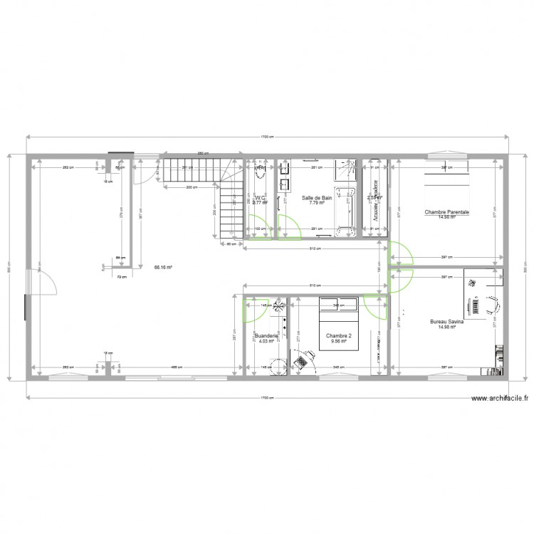 Plan Maison Mitoyenne avec étage. Plan de 0 pièce et 0 m2