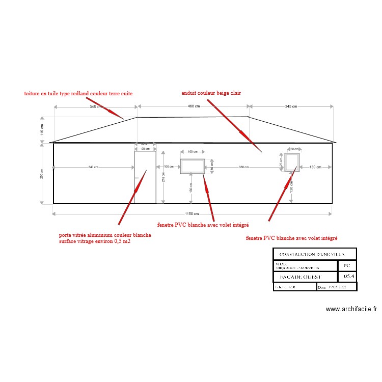 facade ouest corrigée1. Plan de 0 pièce et 0 m2