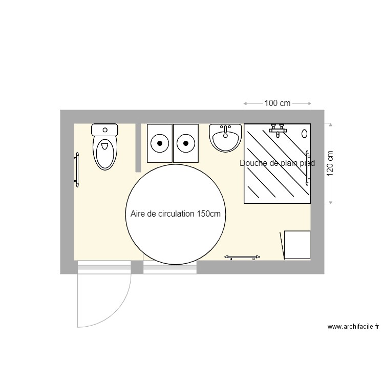 Projet aménagement salle de bain. Plan de 0 pièce et 0 m2