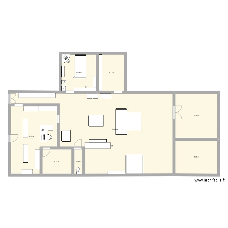 fleuriste. Plan de 8 pièces et 204 m2