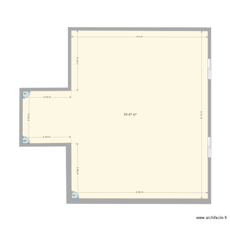 Appartement f3  65m2. Plan de 0 pièce et 0 m2