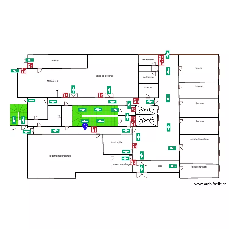rez de chauss&eacute;e bouteille 58 gauche. Plan de 