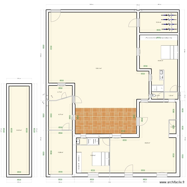 TASDON2022 DEBORD. Plan de 12 pièces et 282 m2