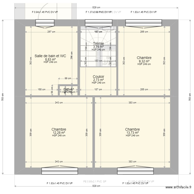 COLIN. Plan de 10 pièces et 116 m2