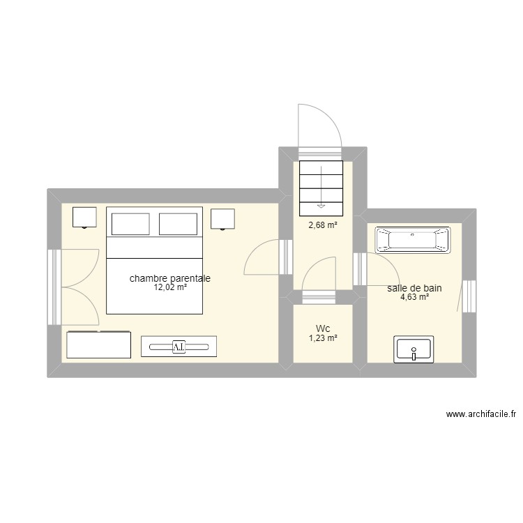 parentale. Plan de 0 pièce et 0 m2
