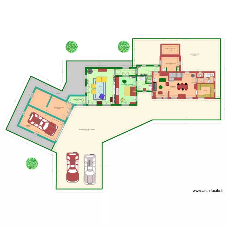 PLAN ST  EVROULT EXTENSUON ET GARAGE. Plan de 
