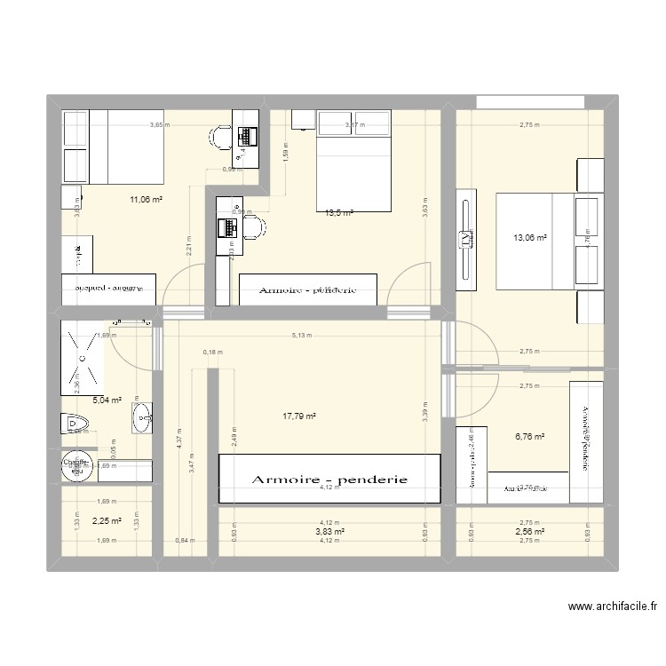 1er étage. Plan de 0 pièce et 0 m2