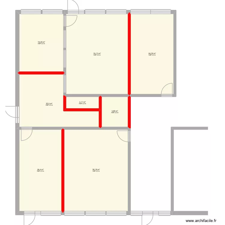 Plan p&eacute;riscolaire. Plan de 8  et 168 m²