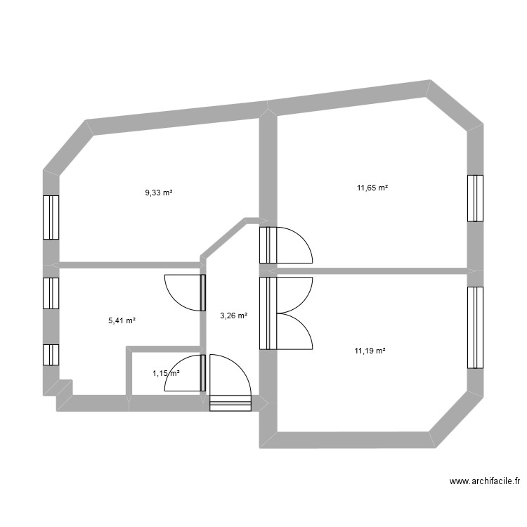 MAISON5. Plan de 6 pièces et 42 m2