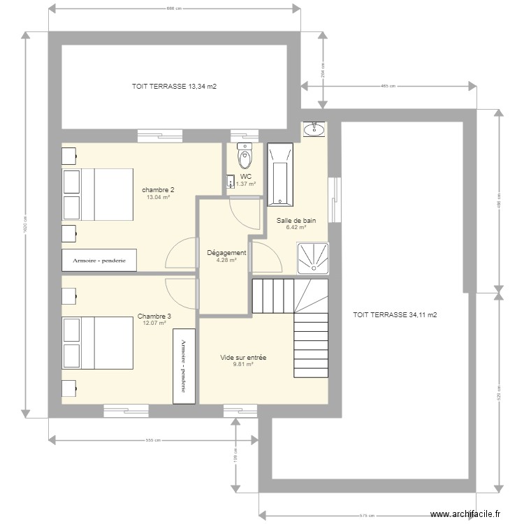 TENTATIVE etage bis. Plan de 0 pièce et 0 m2