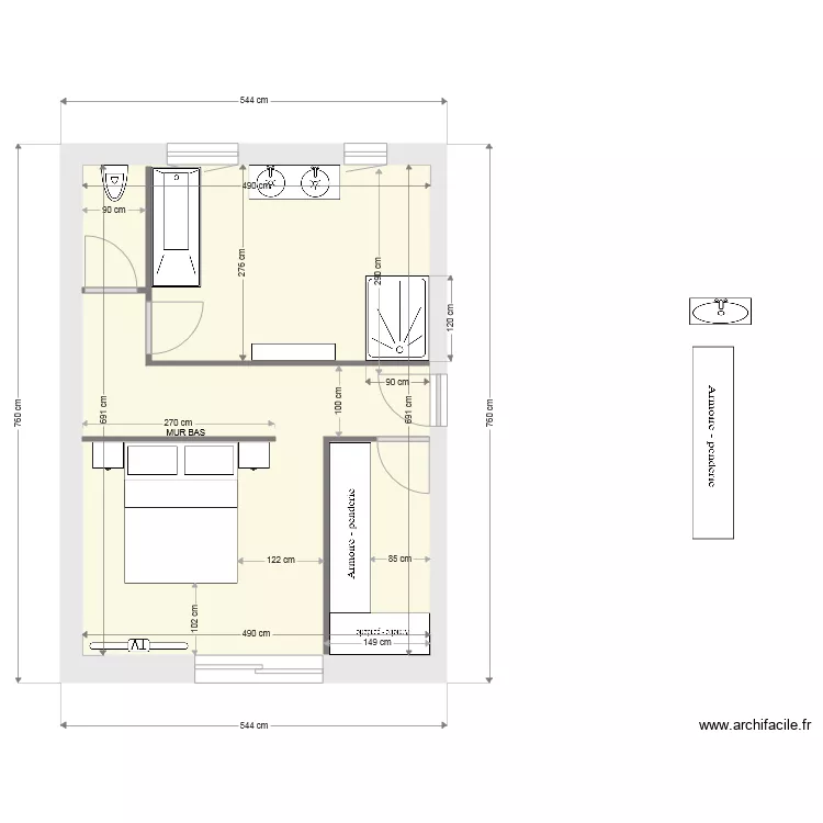 CHAMBRE COCO VINC 4. Plan de 