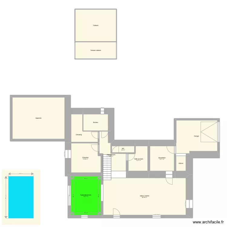 Mascaras agrandissement s&eacute;jour. Plan de 
