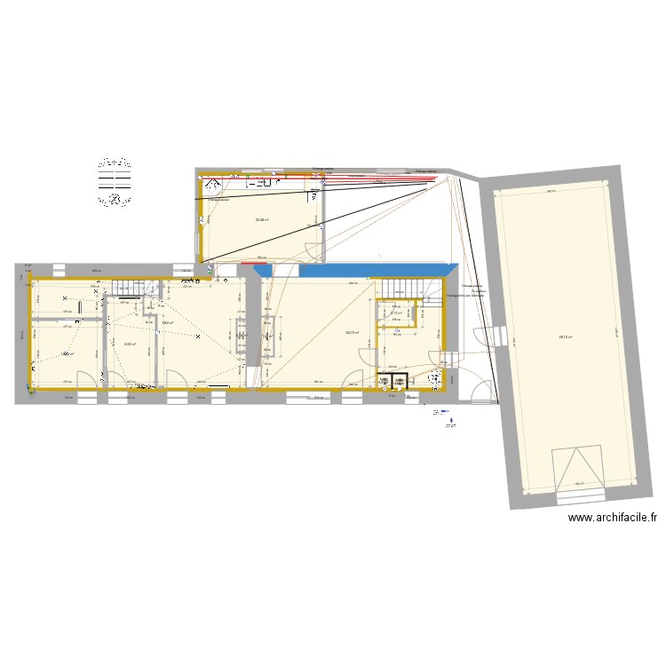 Réseau élec sous dalle. Plan de 0 pièce et 0 m2