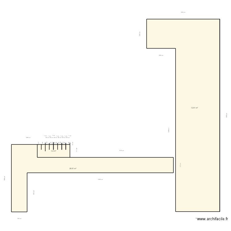 Boudry canohes. Plan de 3 pièces et 102 m2