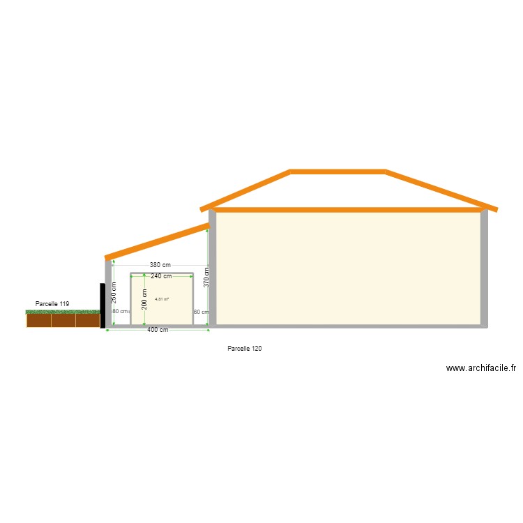 Garage face. Plan de 0 pièce et 0 m2