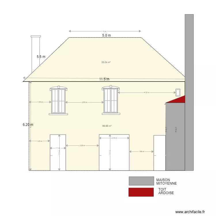facade jardin. Plan de 