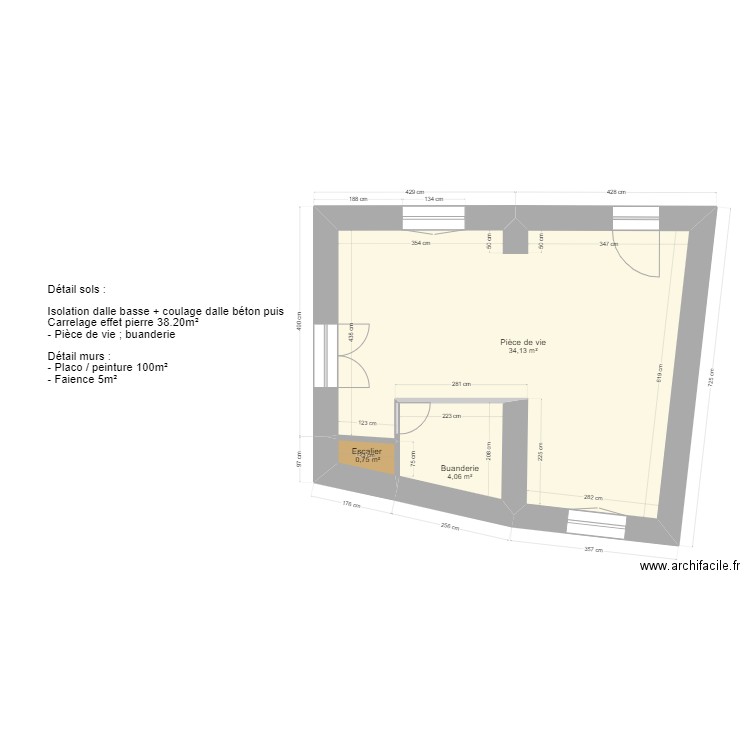 Maison St Bonnet sols / murs. Plan de 0 pièce et 0 m2