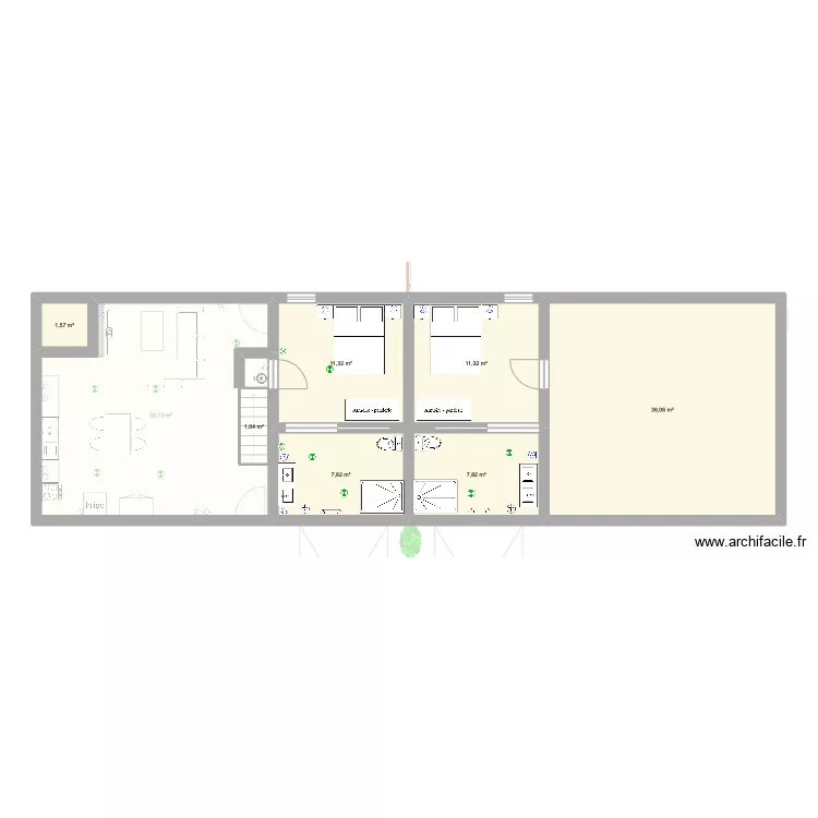 Projet construction double pavillon. Plan de 