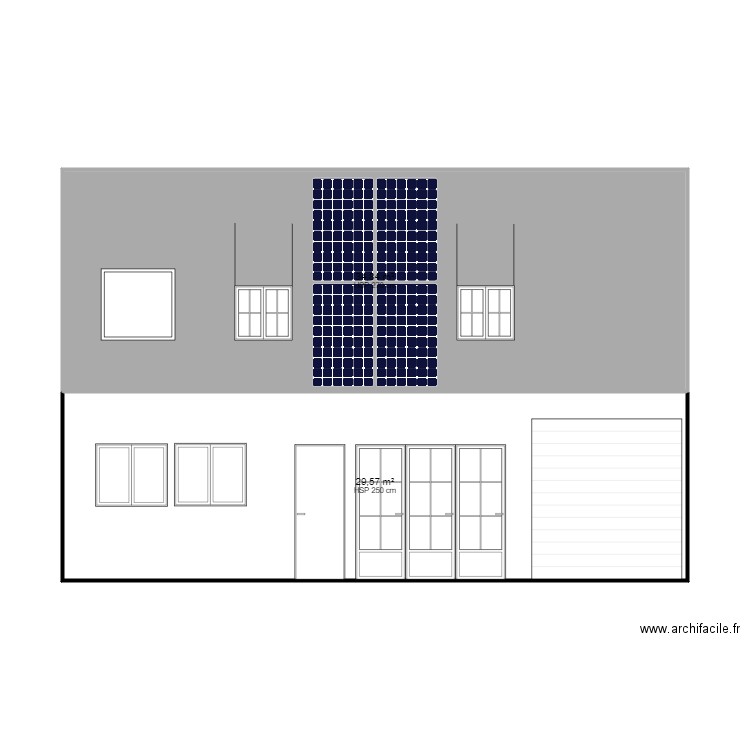 facade boissy. Plan de 2 pièces et 64 m2