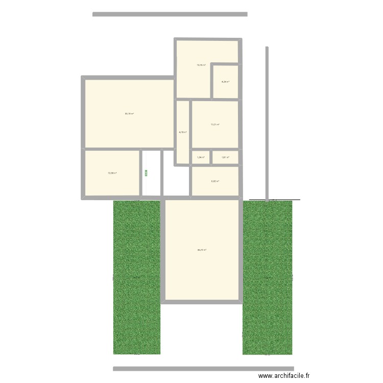 Plan maison 2023 pelouse. Plan de 10 pièces et 121 m2