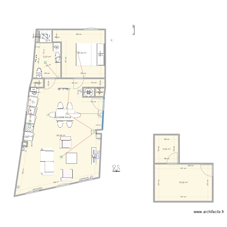 STUDIO BONSECOURS sdb. Plan de 0 pièce et 0 m2