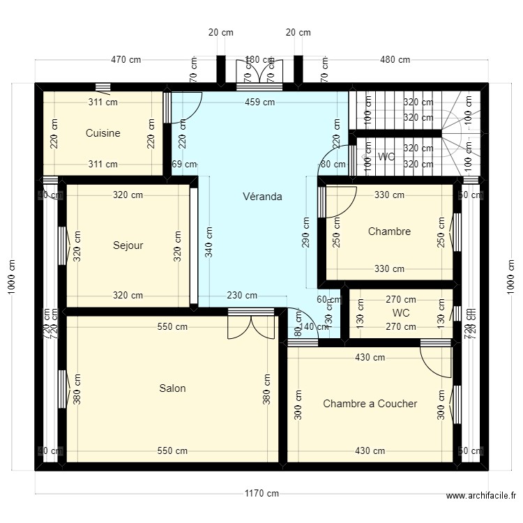 Plan de Terrain 11.7mx10m Client 36940909. Plan de 11 pièces et 98 m2