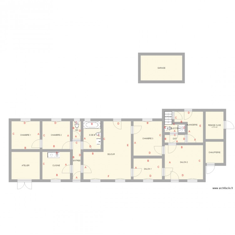 DE BOUIGE. Plan de 0 pièce et 0 m2