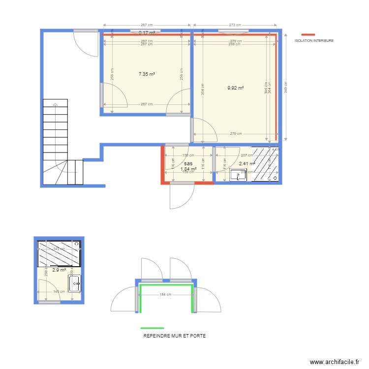 DEFOND. Plan de 6 pièces et 25 m2