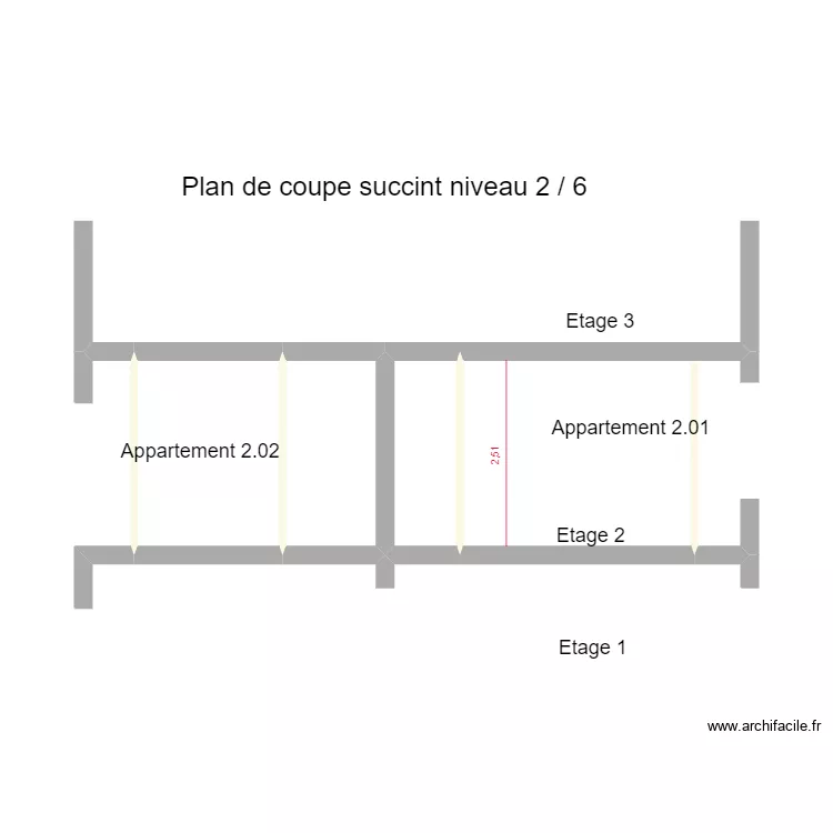Projet Trianon Coupe. Plan de 