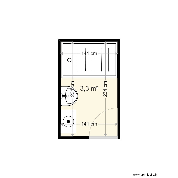 GOLLIOT IVON . Plan de 1 pièce et 3 m2