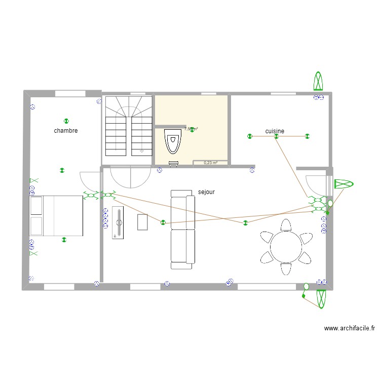 REZ DE CHAUSSÉ SEGUIN. Plan de 0 pièce et 0 m2