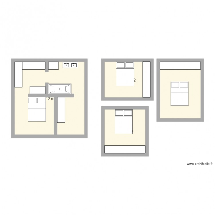 chambres parent. Plan de 0 pièce et 0 m2