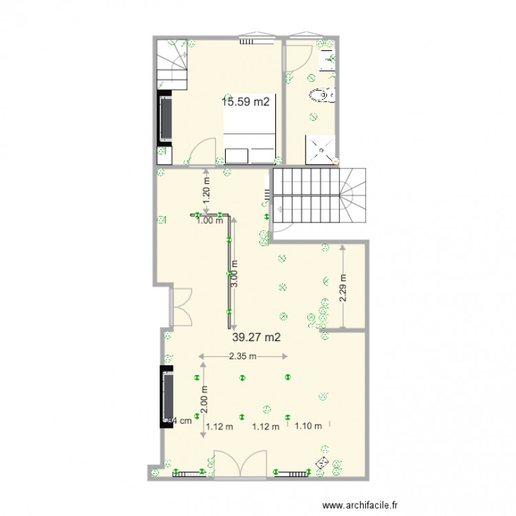 105 RDC 1er etage. Plan de 0 pièce et 0 m2