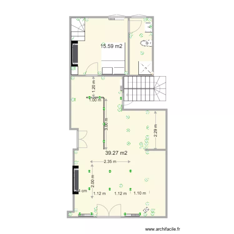 105 RDC 1er etage. Plan de 