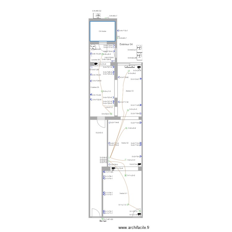 Rez Pos elec 3. Plan de 7 pièces et 82 m2