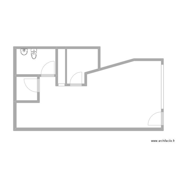 Capellans Dreta. Plan de 5 pièces et 46 m2